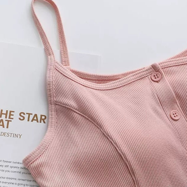 Soft Ribbed Button Down Cami Top